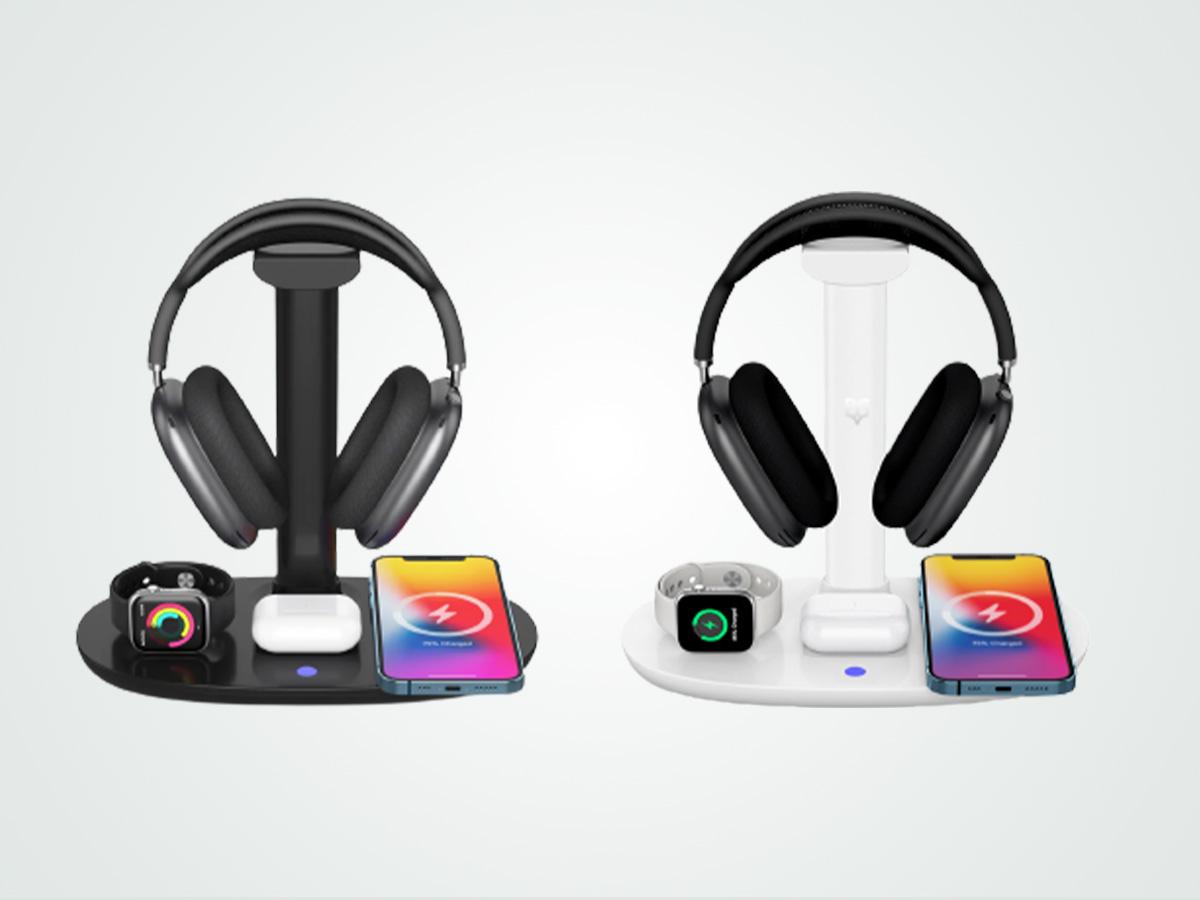 The Be Fox Headphone Stand in black and white color schemes.