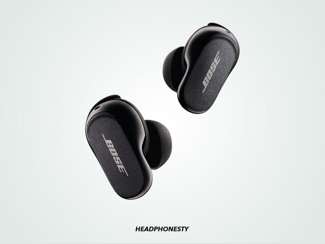 Close look at the Bose QuietComfort Earbuds II (From: Amazon).