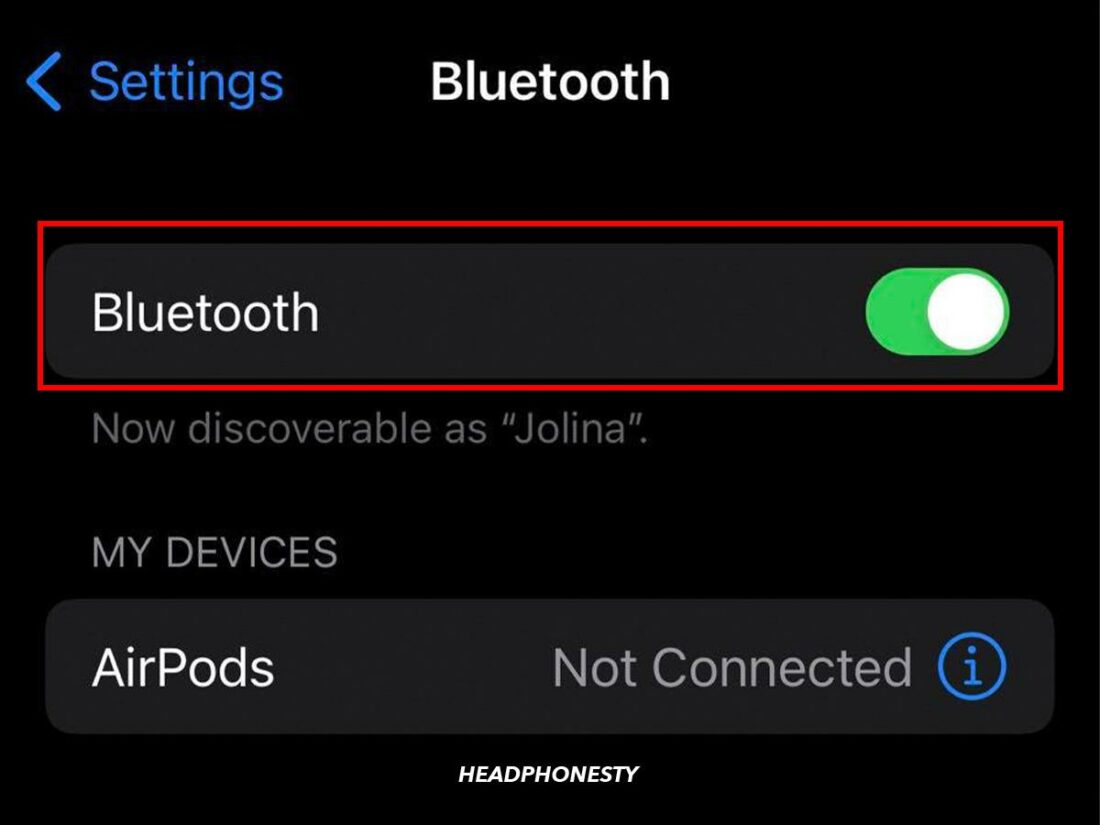 Turn on Bluetooth.
