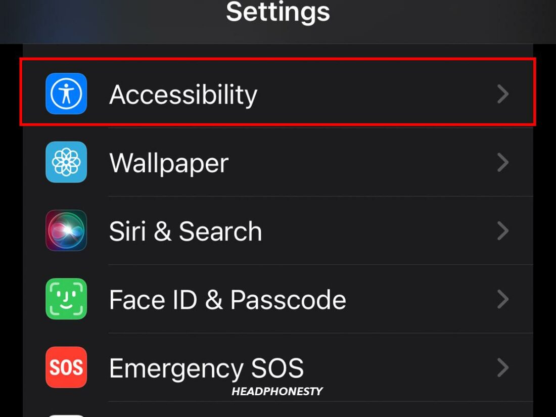 Select Accessibility.