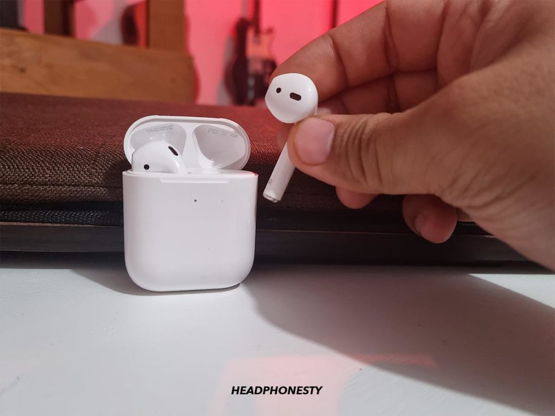 Removing AirPods from case
