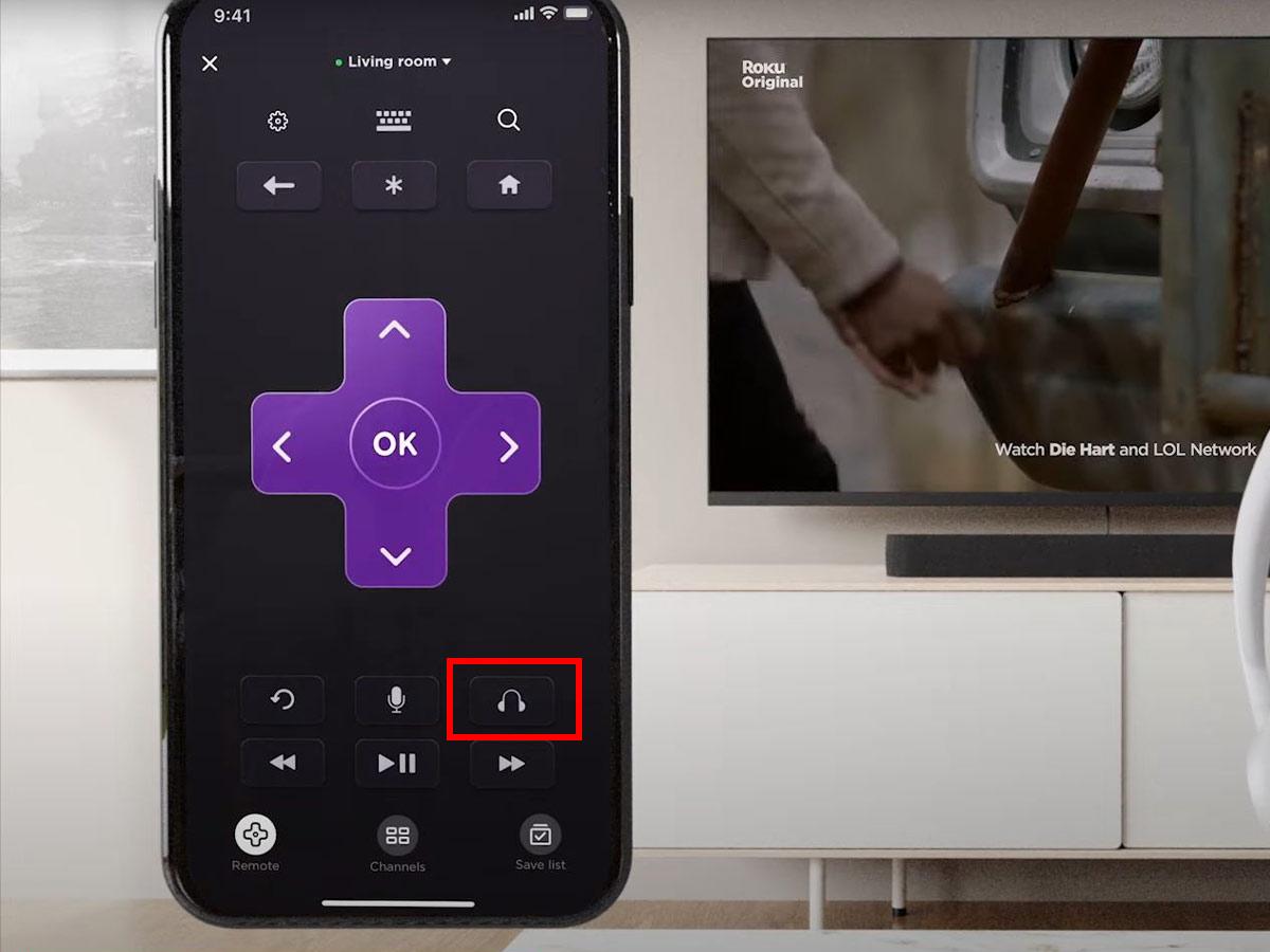 Select the Headphones icon. (From: Youtube/Roku)