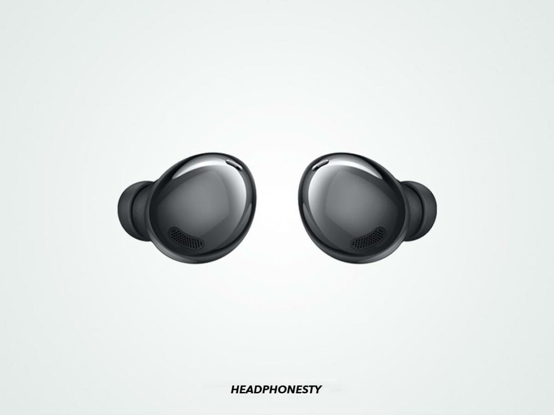 Close look at the Samsung galaxy buds pro. (From: Amazon)