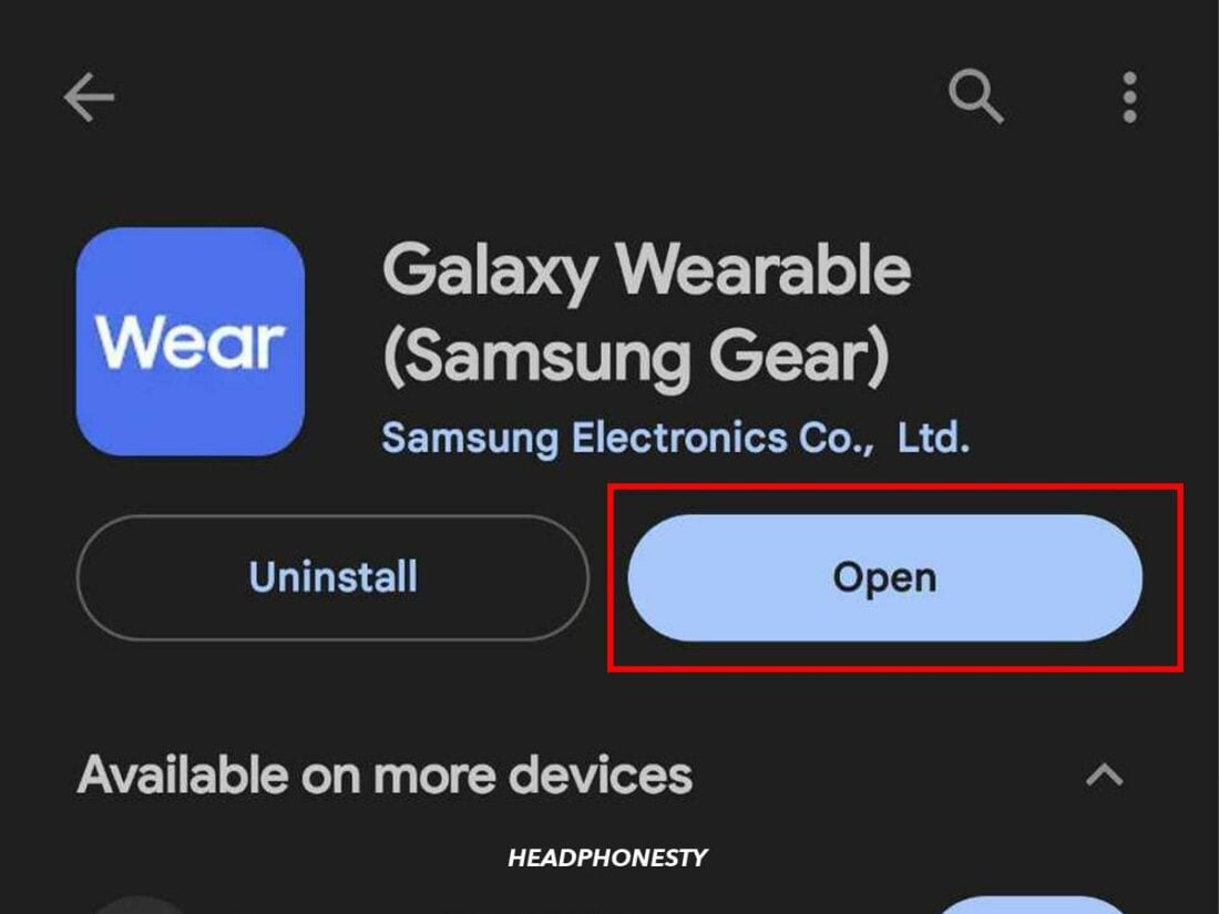Open the Galaxy Wearable app