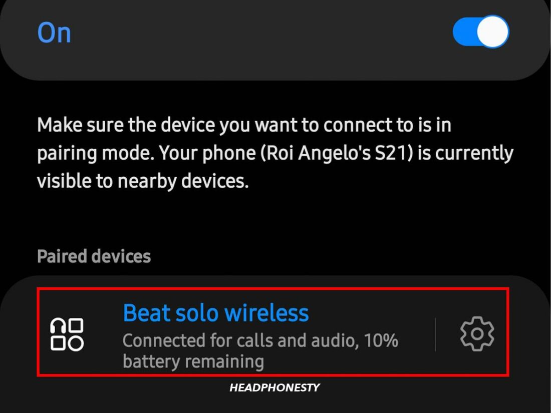 Connect your Beats headphones to your Android device.